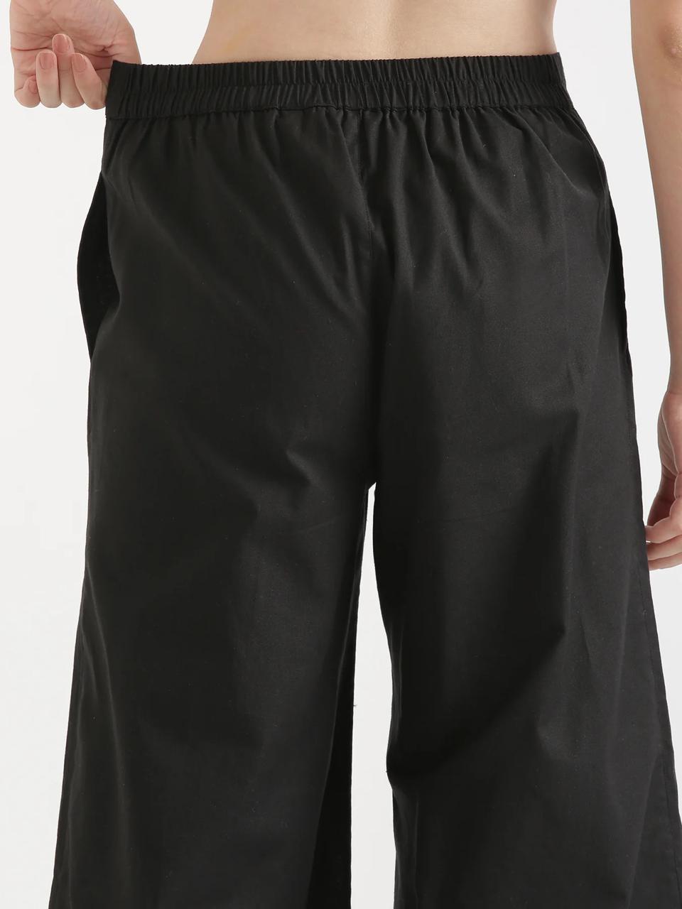 Black Mid-Rise Cotton Pocket Trousers - view 4