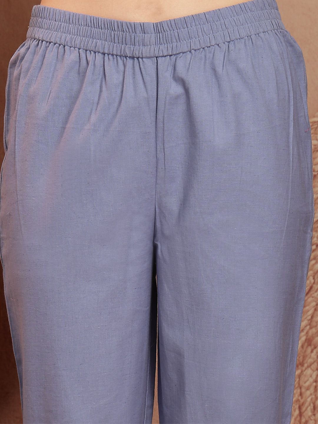 English Blue Cotton Linen Shirt Pant Co-Ord Set - view 6